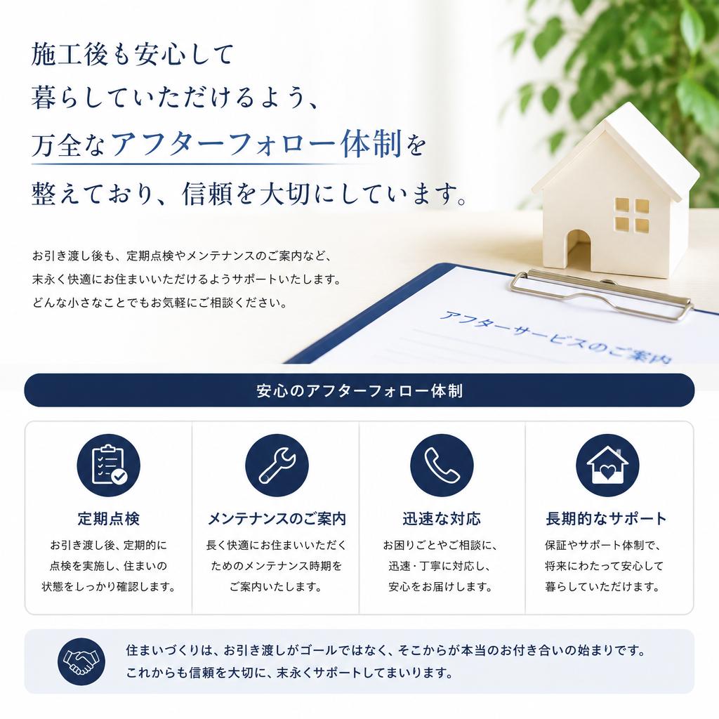 安心のアフターフォロー