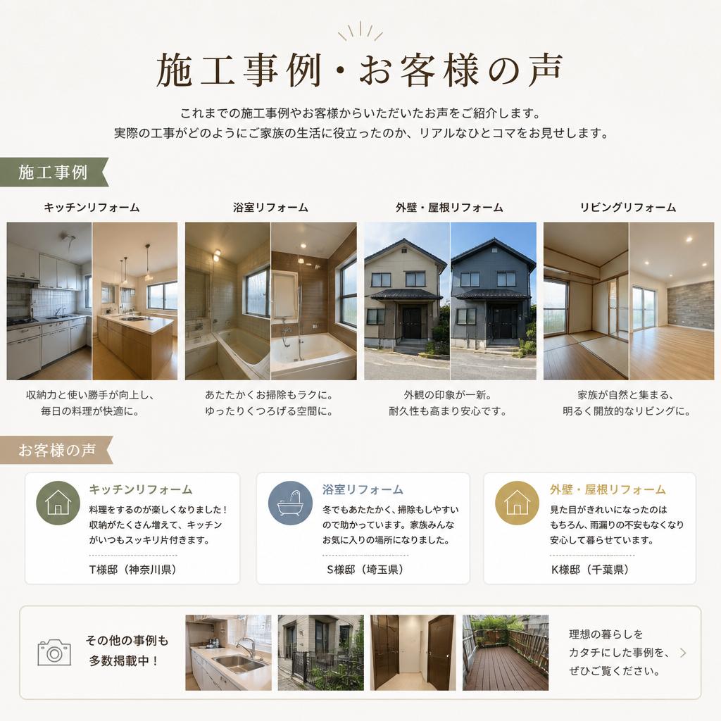 5. 施工事例紹介 - 実績とお客様の声