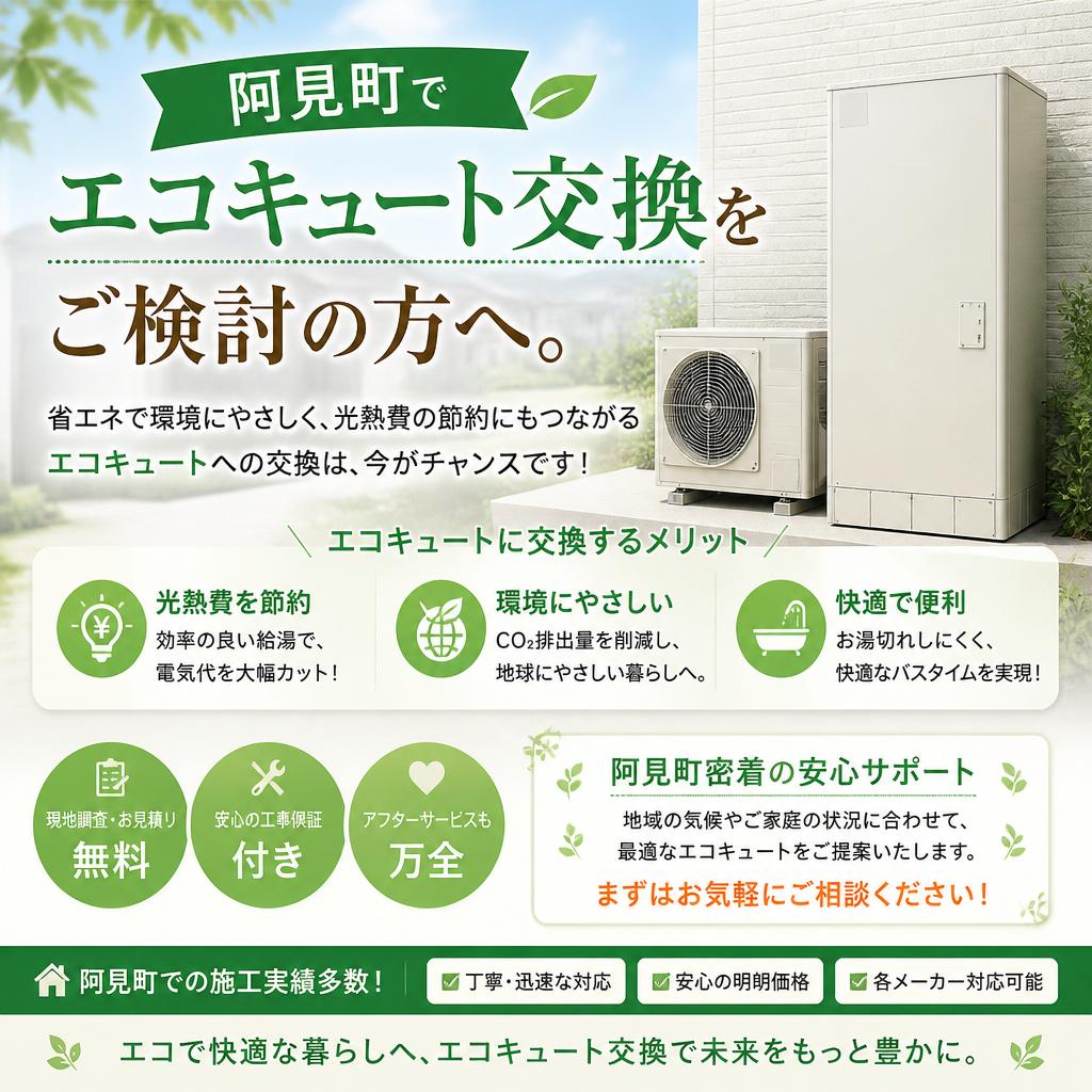 阿見町でエコキュート交換をご検討の方へ。