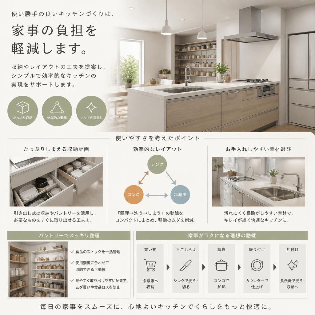 キッチンのリフォームで家事ラクに