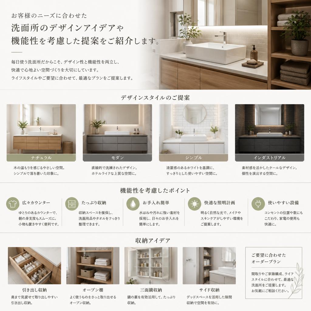 こだわりの洗面所デザイン