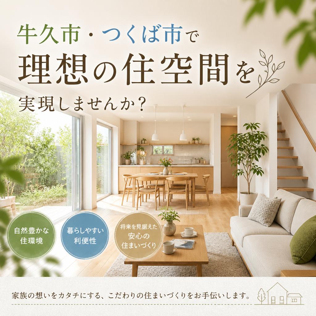 牛久市・つくば市で理想の住空間を実現しませんか？