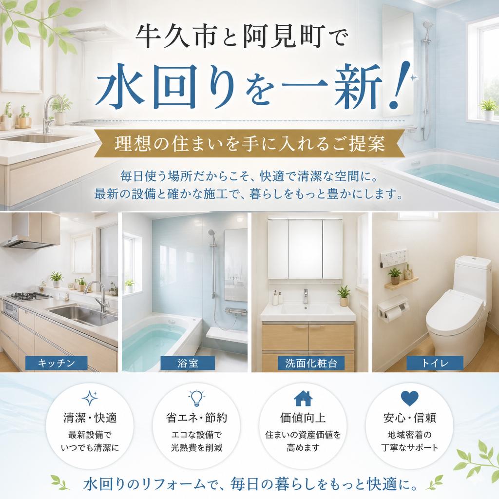 牛久市と阿見町で水回りを一新！理想の住まいを手に入れるご提案