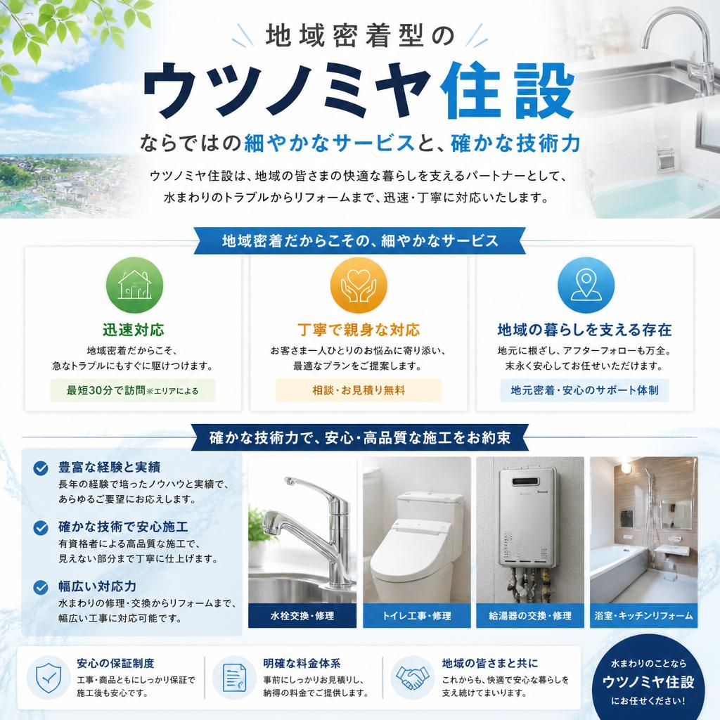 2. ウツノミヤ住設の設備交換サービスの特徴