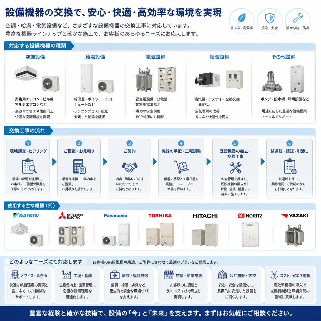 2. 当社の設備機器交換工事とは